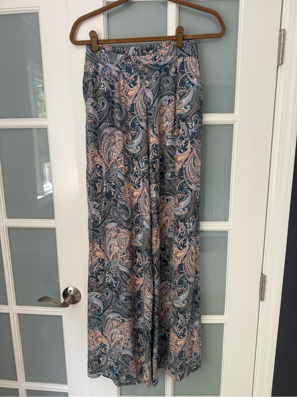 New Look Paisley Wide Leg Pants in Navy and Blush
